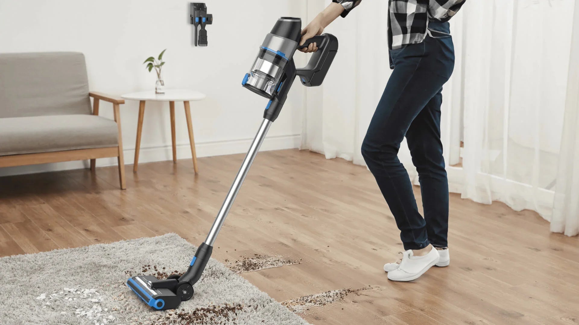 aspiradora para casa utilizada en distintos espacios del hogar