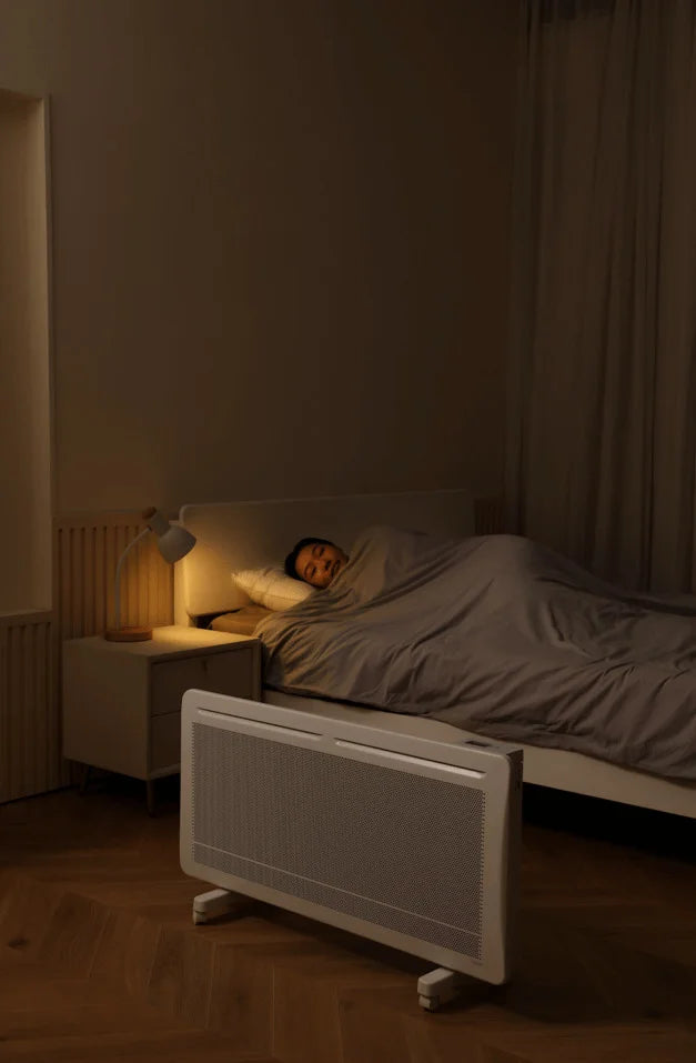 calefactor eléctrico eficiente funcionando en hogar durante invierno