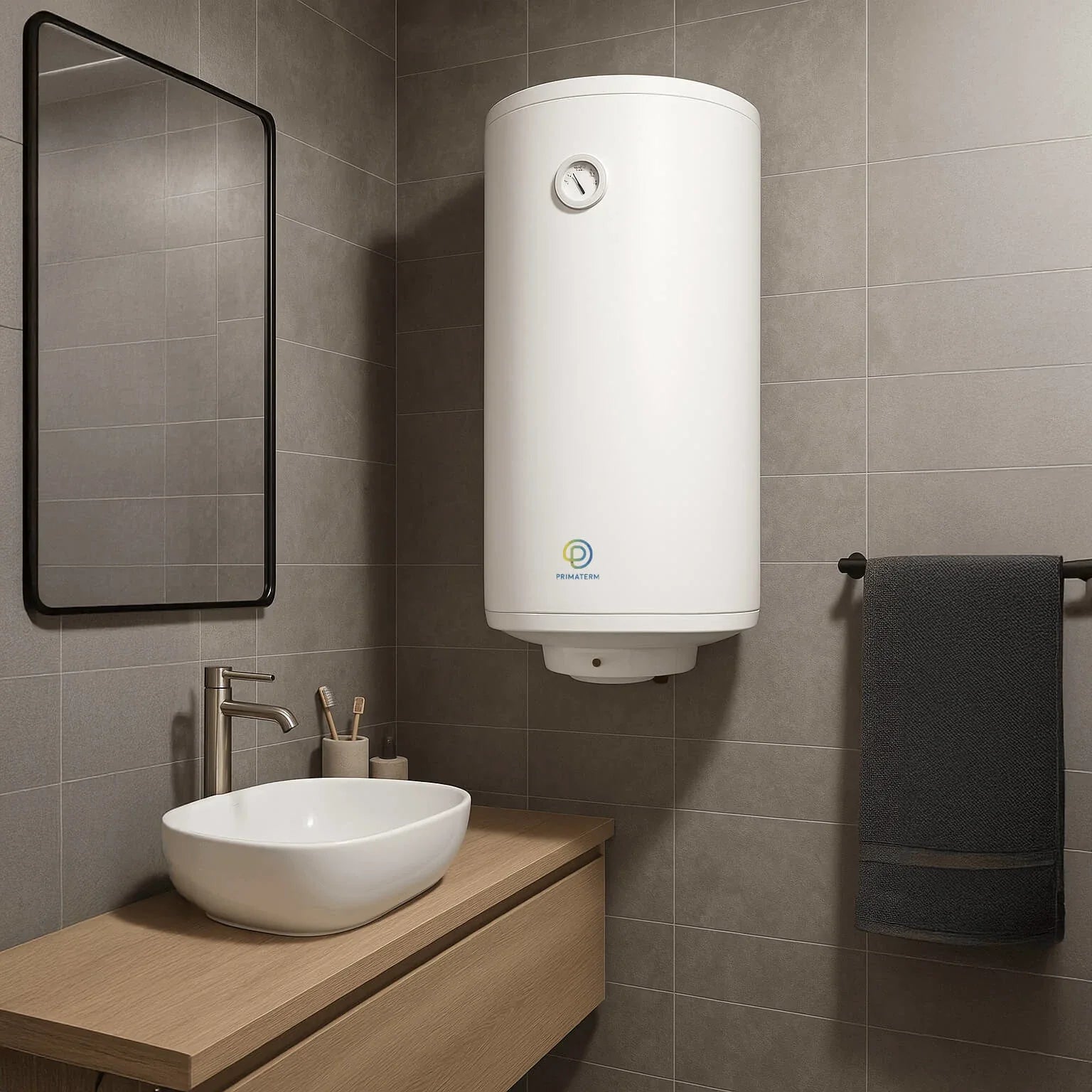 termo eléctrico instalado en un departamento