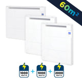 Pack de calefacción 60m2 (Radiador Ecoslim 2x1000W + 2000W)