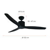Pack 2 Ventiladores de Techo Aviador Negro Ajustable 52” PRIMATERM