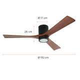 Ventilador de Techo Oslo Nogal con Iluminación LED 3 Colores 52” PRIMATERM