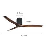 Ventilador de Techo Boston Aspas Aviador Nogal 52" PRIMATERM