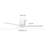 Pack 2 Ventiladores de Techo Faro Blanco con Luz Led 3 Colores 42” PRIMATERM