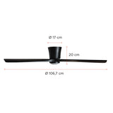 Pack 2 Ventiladores de Techo Faro Negro con Luz Led 3 Colores 42” PRIMATERM